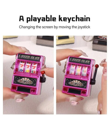 [Rose Red] Mini machine à sous de jeu avec porte-clés, gadget anti-stress, porte-clés de jeu am