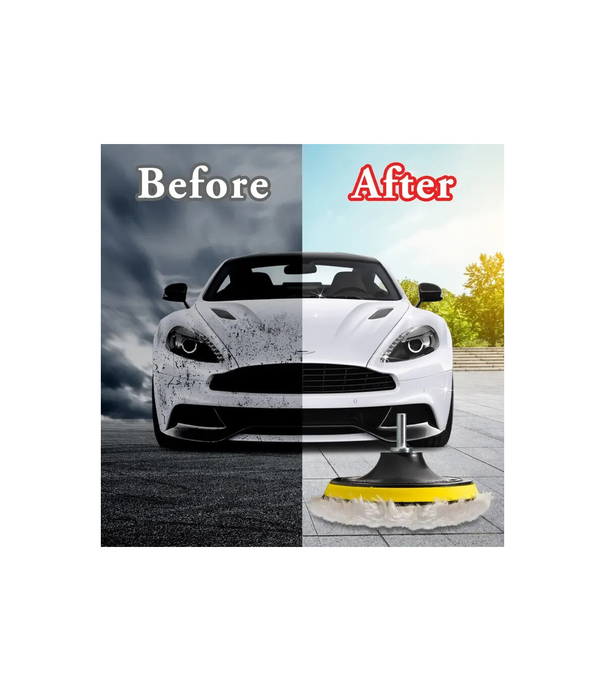 [Roue de laine 4in-5pcs] Kit de polissage 3/4/5 pouces, 5 pièces, tampon de polissage pour voit