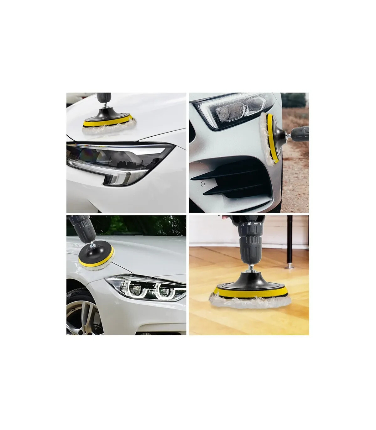 [Roue de laine 3in-5pcs] Kit de polissage 3/4/5 pouces, 5 pièces, tampon de polissage pour voit