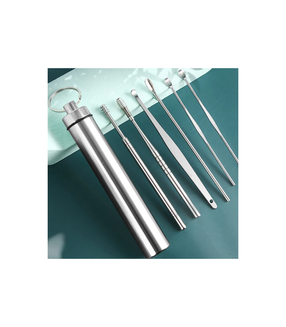 [Argent CHINA] Ensemble de nettoyage des oreilles, dissolvant de cire d\'oreille, cuillère d\'ore