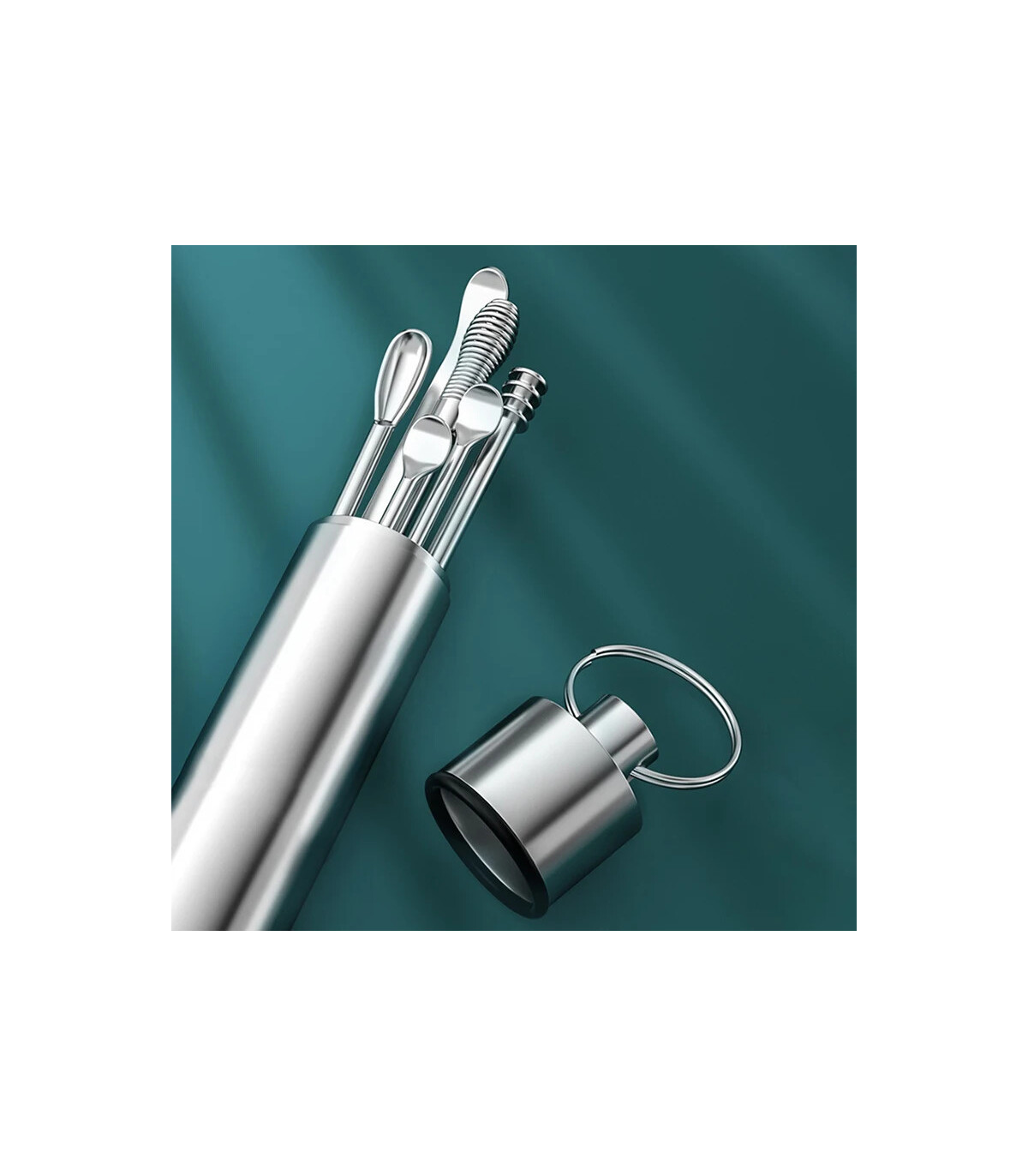 [Argent CHINA] Ensemble de nettoyage des oreilles, dissolvant de cire d\'oreille, cuillère d\'ore