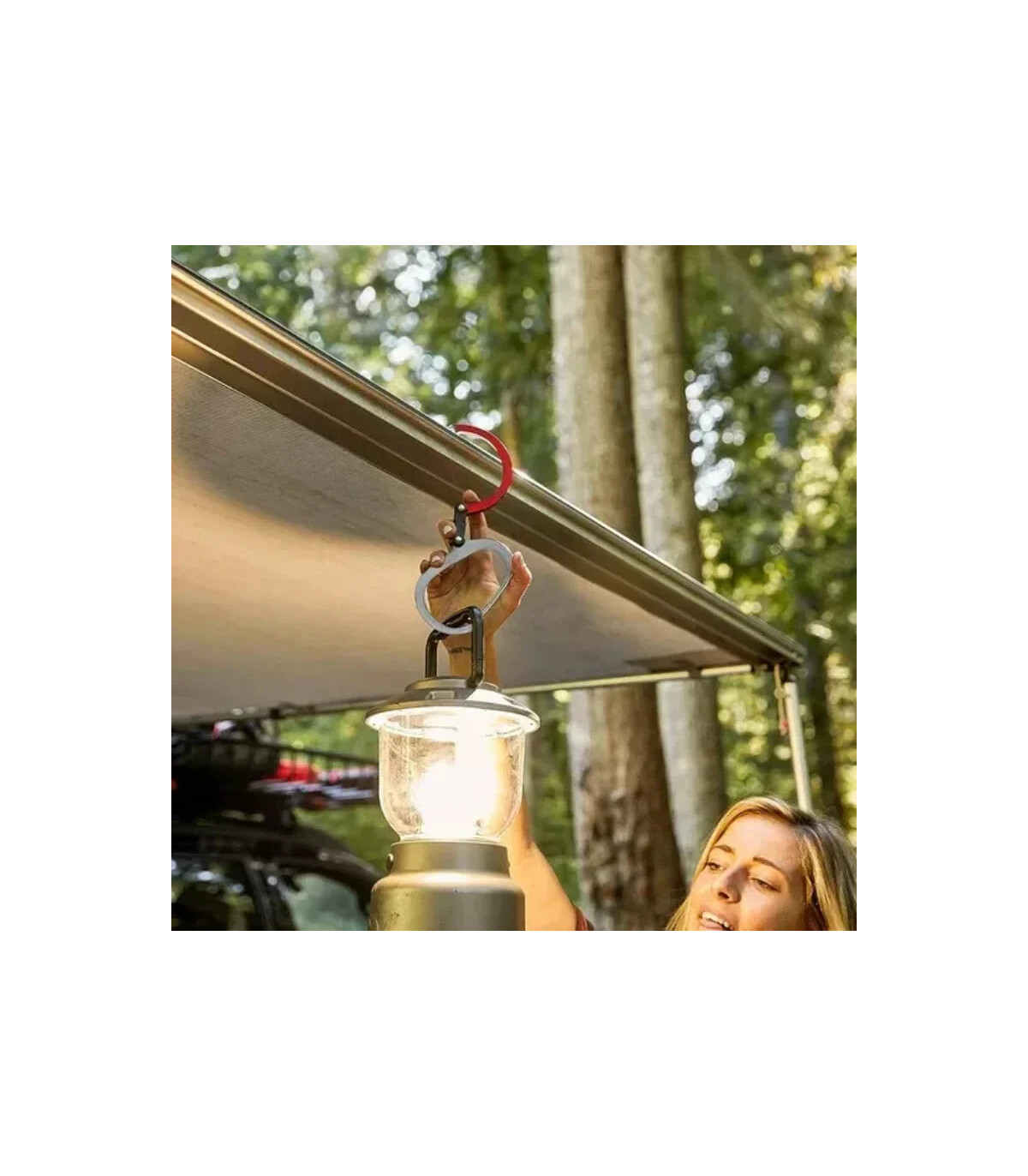 [Red] Boucle d\'alpinisme en alliage d\'aluminium, Camping randonnée voyage sac à dos Gadget d\'es