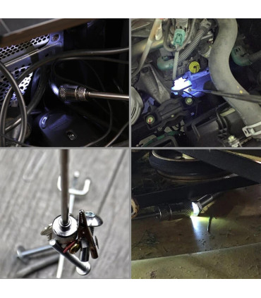 [6Pcs] Ensemble d\'outils de ramassage magnétique télescopique, miroir d\'inspection, lampe de po