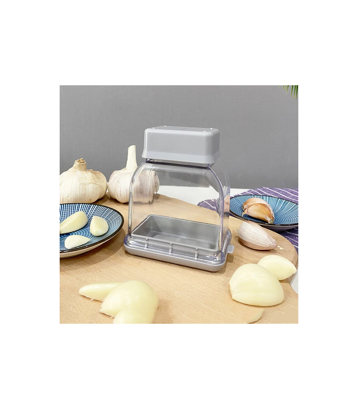 [Gray] Râpe à presser manuelle, outil de cuisine, éplucheur d\'ail, accessoires de cuisine, Gadg