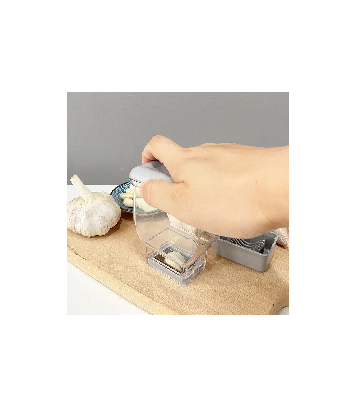 [Gray] Râpe à presser manuelle, outil de cuisine, éplucheur d\'ail, accessoires de cuisine, Gadg