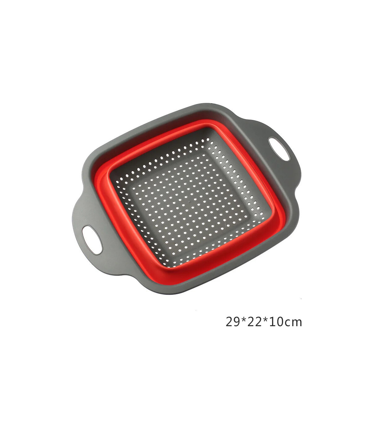 [Large Red] Mir de lavage de légumes pliable, filtre à fruits, passoire portable, nettoyeur de 