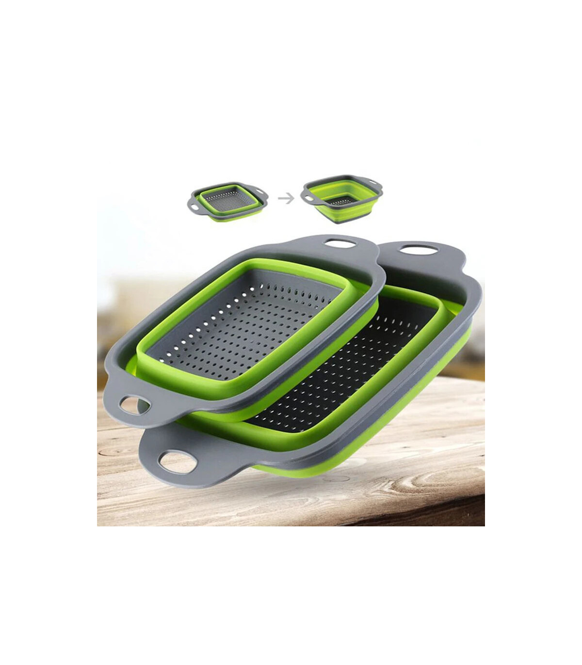 [Large Red] Mir de lavage de légumes pliable, filtre à fruits, passoire portable, nettoyeur de 