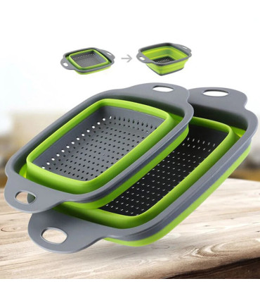 [Small Green] Mir de lavage de légumes pliable, filtre à fruits, passoire portable, nettoyeur d