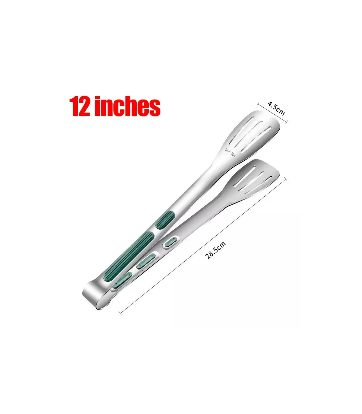 [12 inch] Nouvelles pinces alimentaires en acier inoxydable BBQ viande salade pain pince Barbec