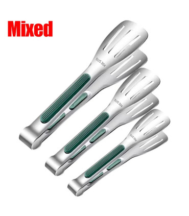 [Mixed -3pcs] Nouvelles pinces alimentaires en acier inoxydable BBQ viande salade pain pince Ba