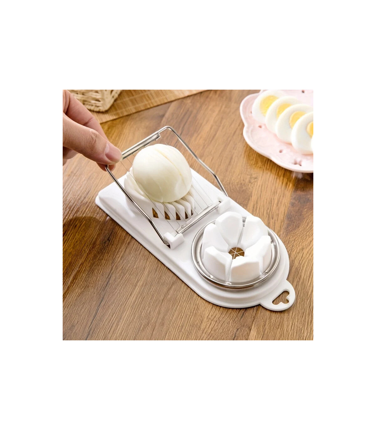 [1 Piece] Trancheur d\'œufs multifonctionnel en acier inoxydable, séparateur fantaisie, outil de