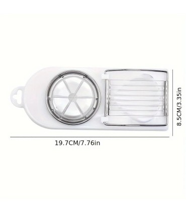 [WHITE] Trancheur d\'œufs multifonctionnel en acier inoxydable, séparateur fantaisie, outil de c