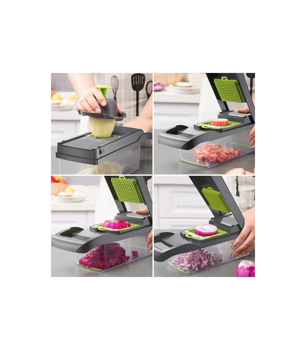 [16 piece set] Trancheuse à légumes multifonctionnelle 16 en 1, trancheuse de fruits et d\'ingré