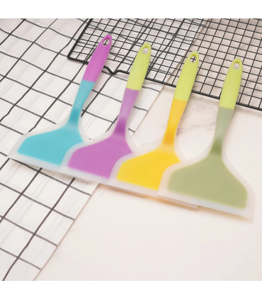 [1PC green] Spatule à jade en silicone multicolore, poêle antiadhésive, spatule à frire résista
