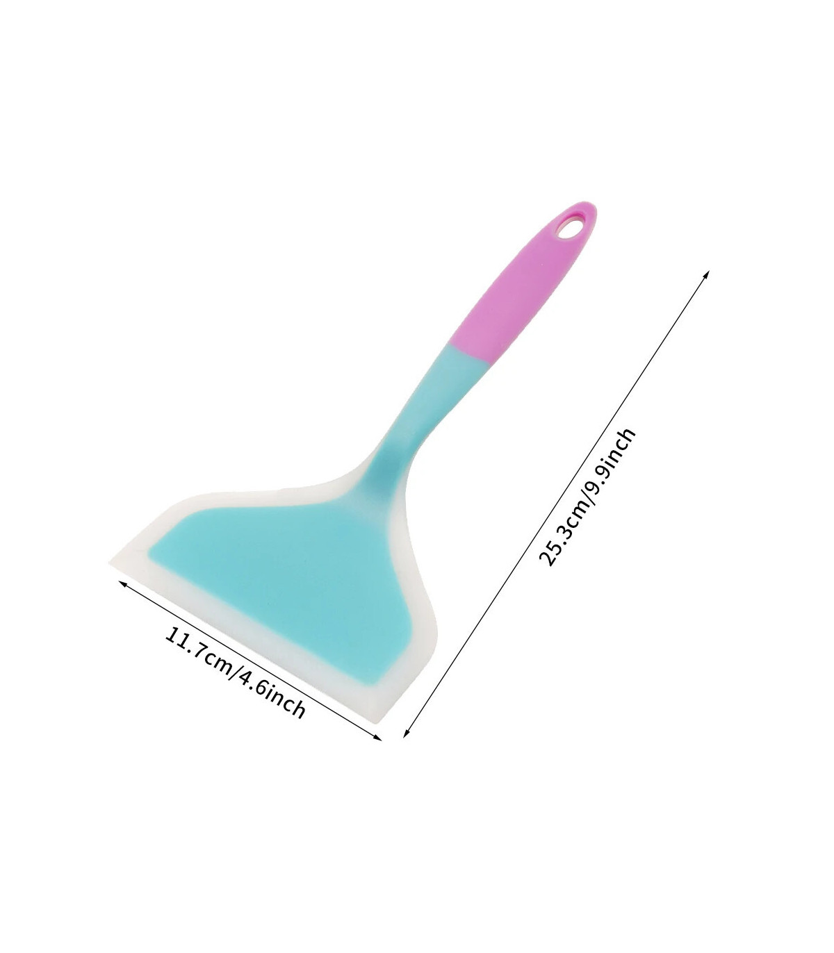 [1PC blue] Spatule à jade en silicone multicolore, poêle antiadhésive, spatule à frire résistan