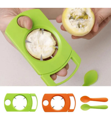 [Orange États-unis] Ensemble d\'ouvre-fruits de la passion avec cuillère, gadget de cuisine, out