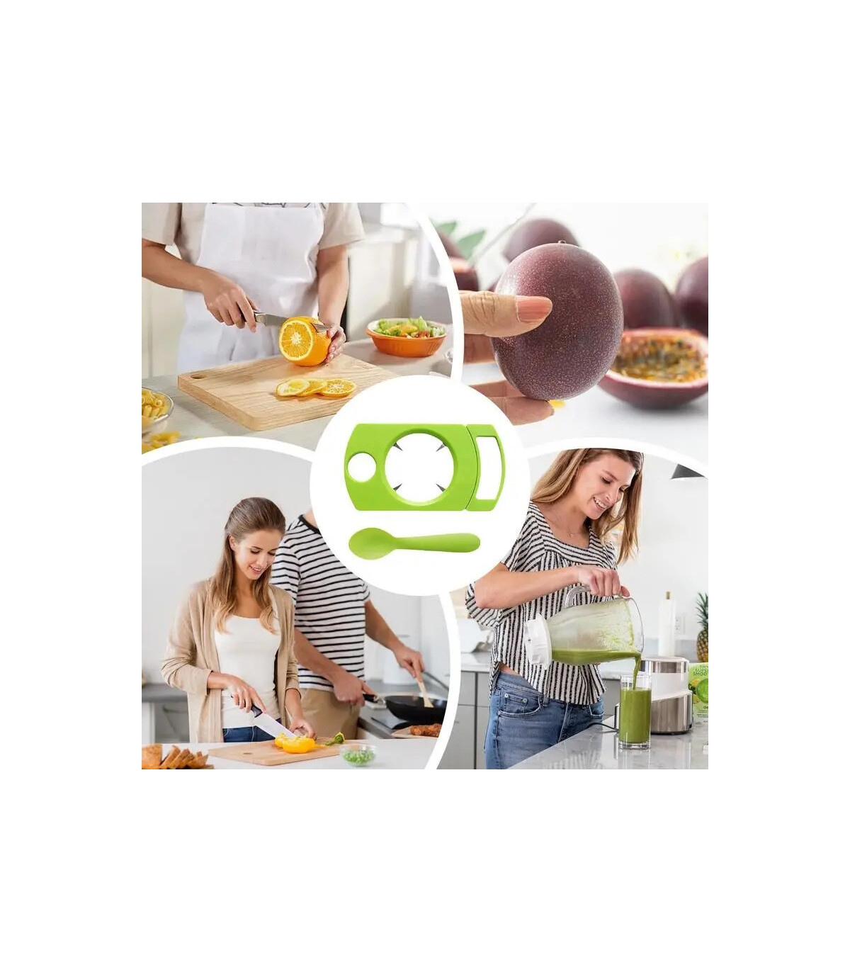 [Green États-unis] Ensemble d\'ouvre-fruits de la passion avec cuillère, gadget de cuisine, outi