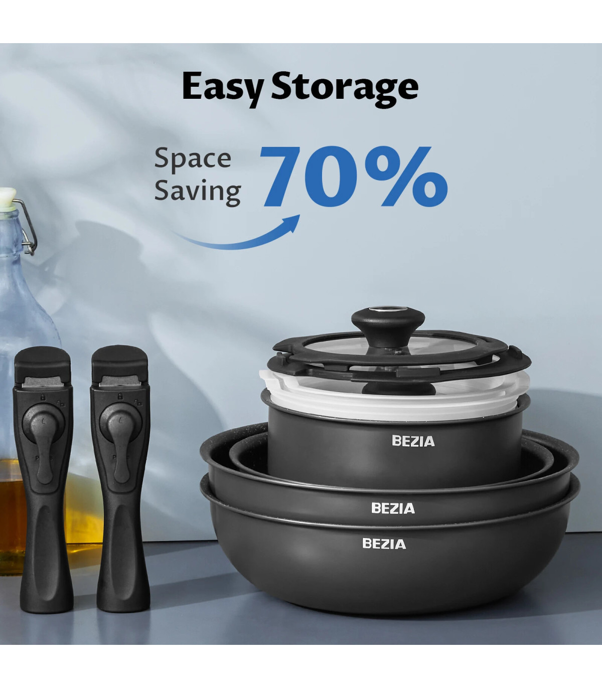 [Black Ensembe de plus de cina pièces Royaume-Uni] Batterie de cuisine à induction 13 pièces, e