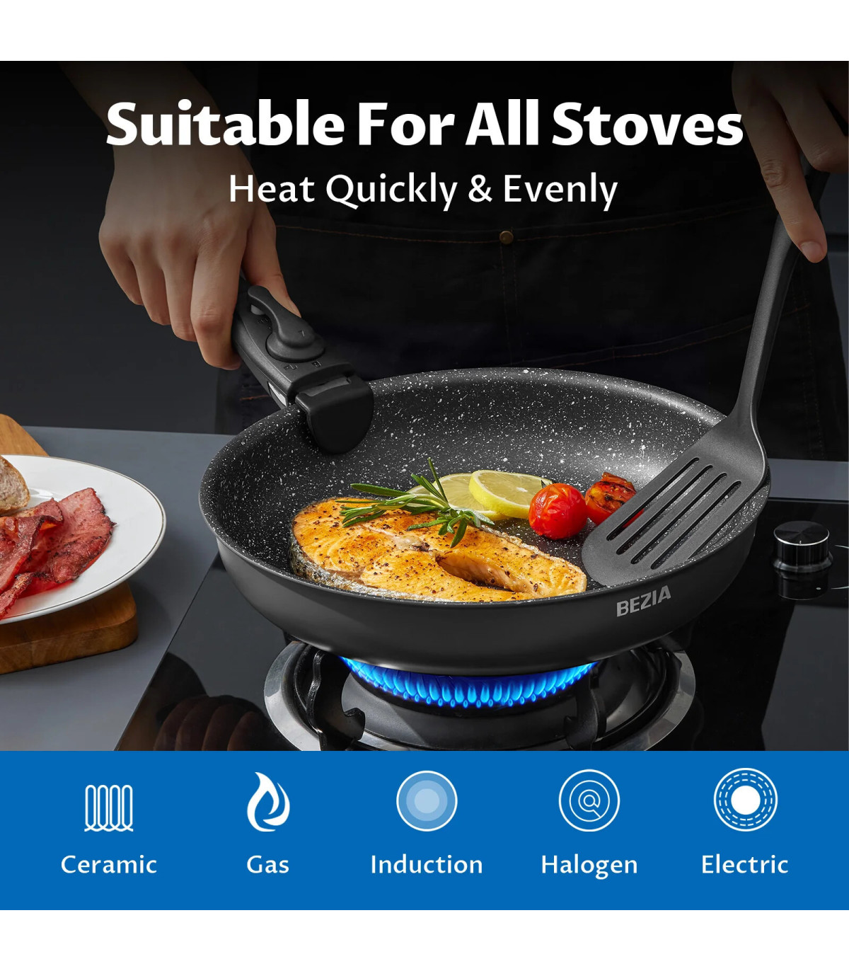 [Black Ensembe de plus de cina pièces GERMANY] Batterie de cuisine à induction 13 pièces, ensem