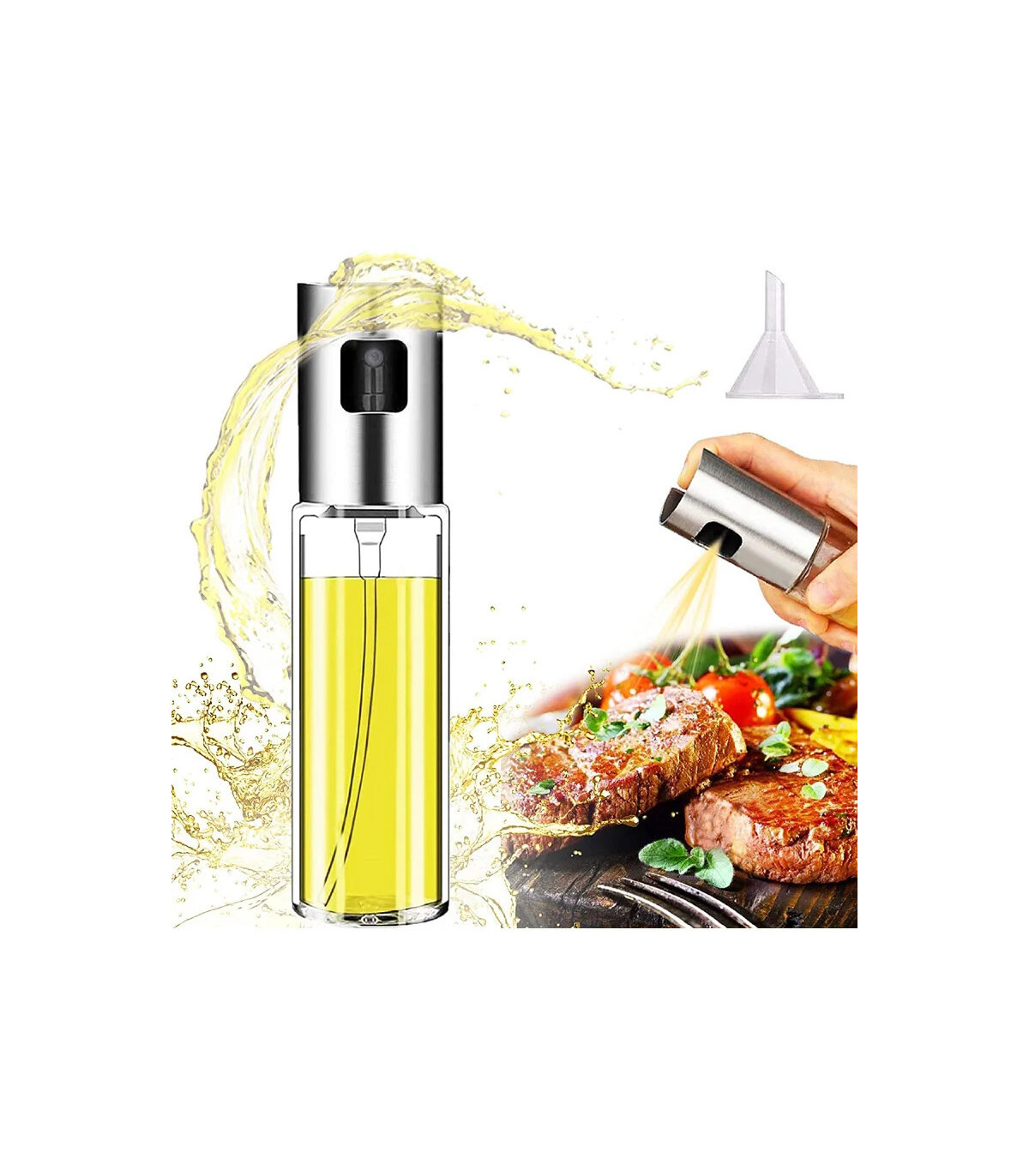 [Rose Gold] Pulvérisateur d\'huile d\'olive, bouteille en verre de qualité alimentaire avec tête 