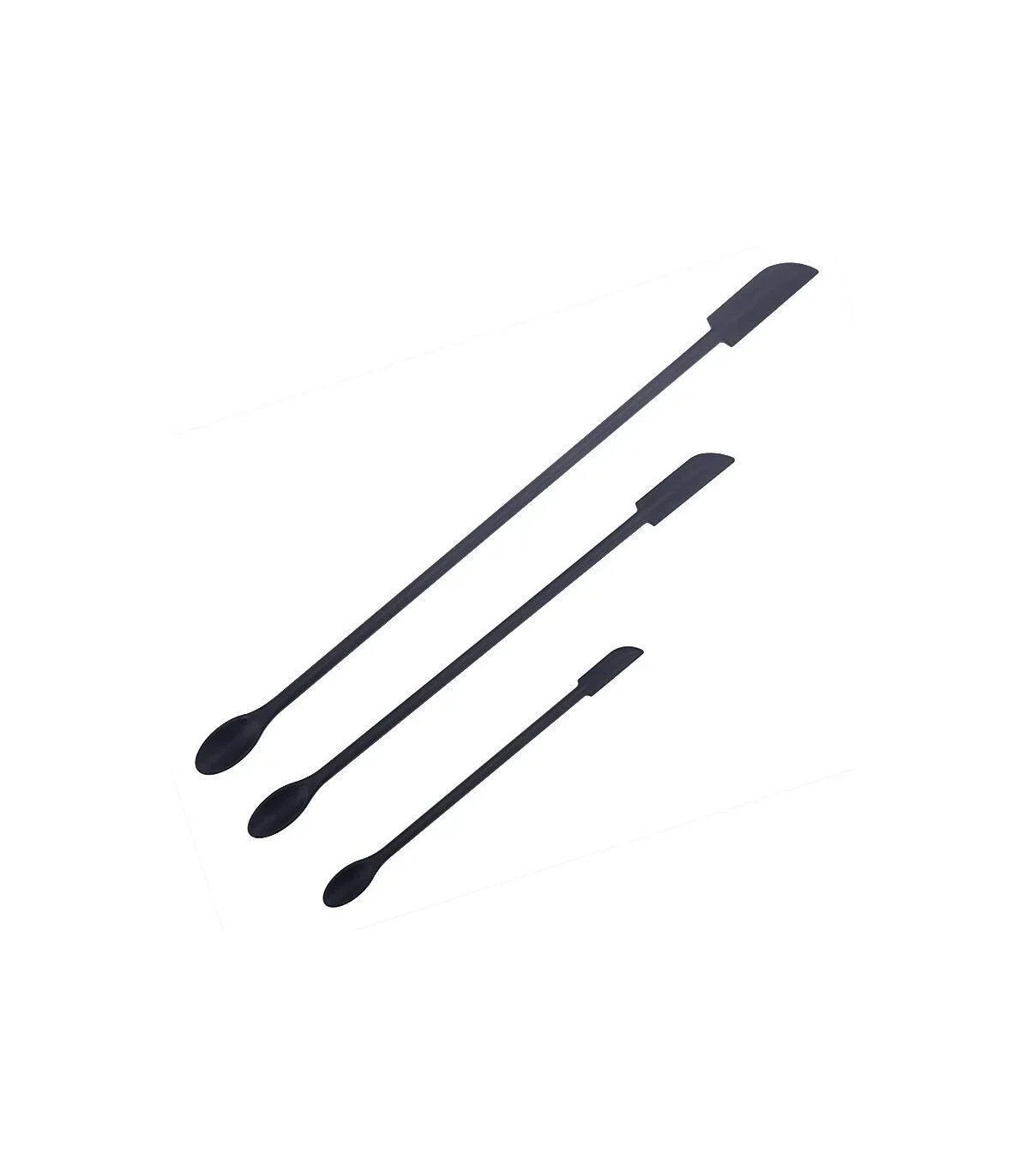 [Black] Spatule en Silicone résistante à la chaleur, manche Long, grattoir à double extrémité e