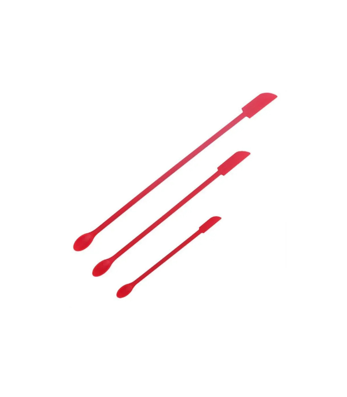 [Red] Spatule en Silicone résistante à la chaleur, manche Long, grattoir à double extrémité et 