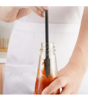 [Red] Spatule en Silicone résistante à la chaleur, manche Long, grattoir à double extrémité et 