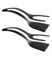 AKIMANIA.FR - [Black 2pcs ] Spatule à crêpes antiarina, tourneurs frits, pince à œufs, cuisine, steak, p