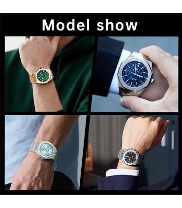 [SO2110-03 Non] SAPPHERO montre pour hommes, bracelet en acier inoxydable, conception résistant