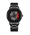 AKIMANIA.FR - [Black Black] Montres de roue de voiture en acier inoxydable pour hommes, montre-bracelet à qua