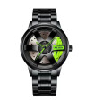 AKIMANIA.FR - [Green] Mode hommes voiture roue montres de luxe en acier inoxydable montre étanche pour hommes