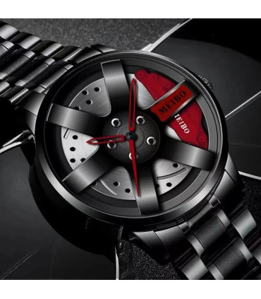 [Green] Mode hommes voiture roue montres de luxe en acier inoxydable montre étanche pour hommes