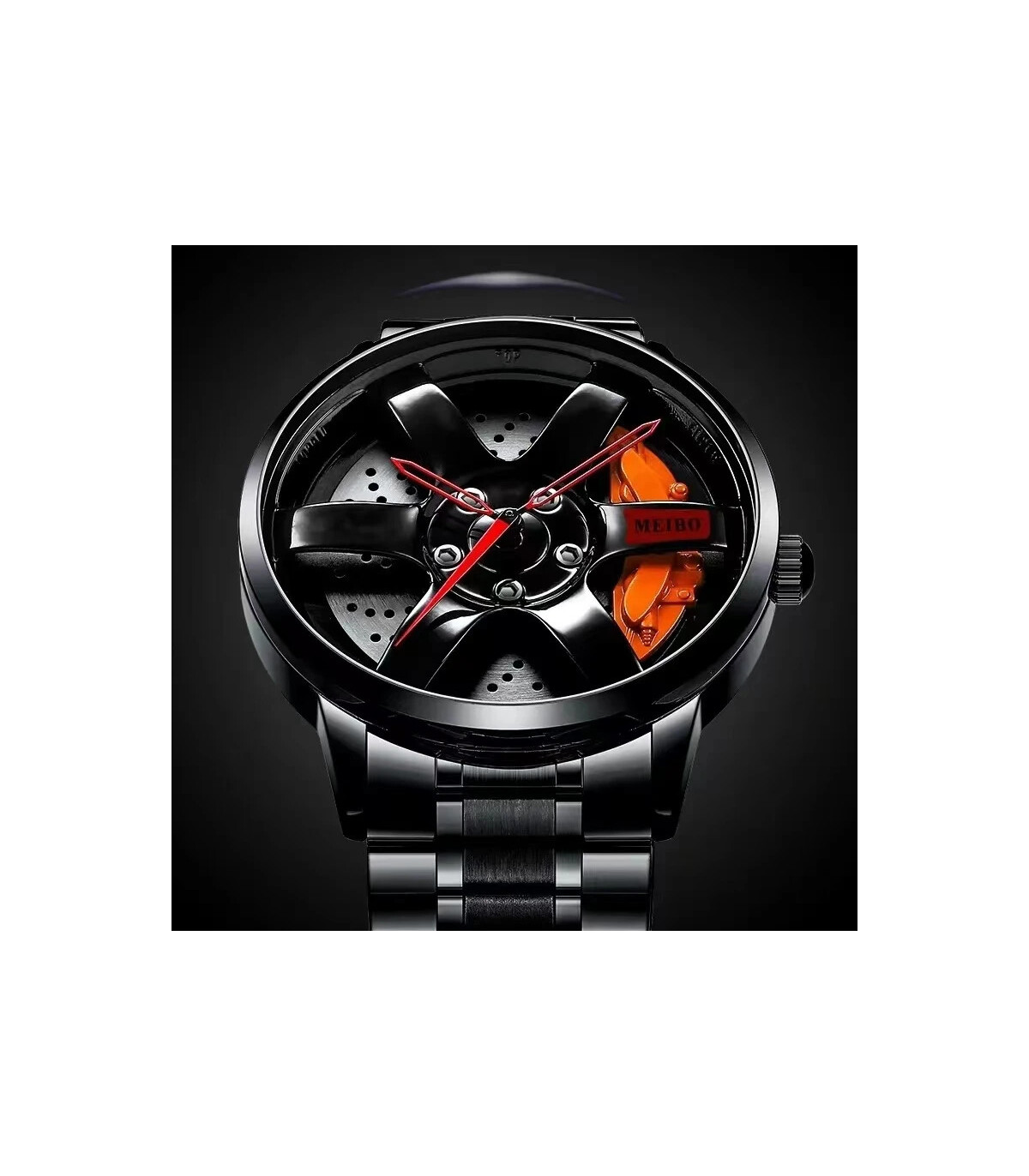 [Red P] Mode hommes voiture roue montres de luxe en acier inoxydable montre étanche pour hommes