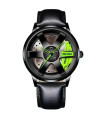 AKIMANIA.FR - Moda hombres reloj de rueda de coche de acero inoxidable de lujo reloj resistente al agua para hombres