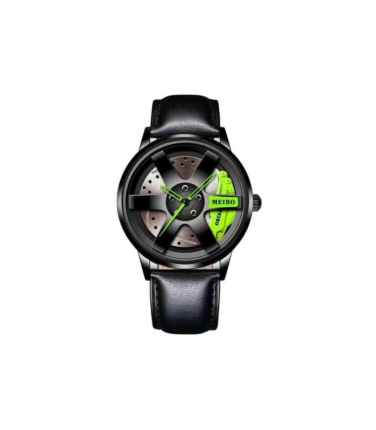 [Green P] Mode hommes voiture roue montres de luxe en acier inoxydable montre étanche pour homm