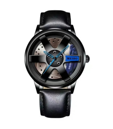 [Blue P] Mode hommes voiture roue montres de luxe en acier inoxydable montre étanche pour homme