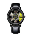AKIMANIA.FR - [Yellow P] Mode hommes voiture roue montres de luxe en acier inoxydable montre étanche pour hom