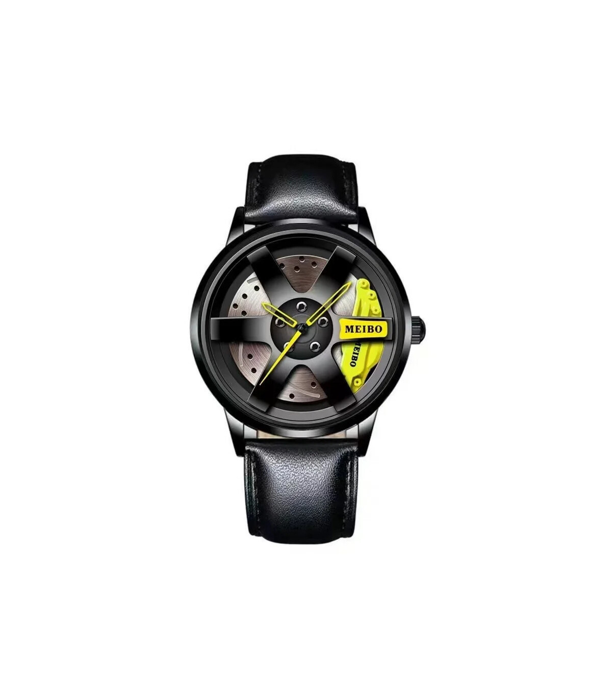 [Yellow P] Mode hommes voiture roue montres de luxe en acier inoxydable montre étanche pour hom