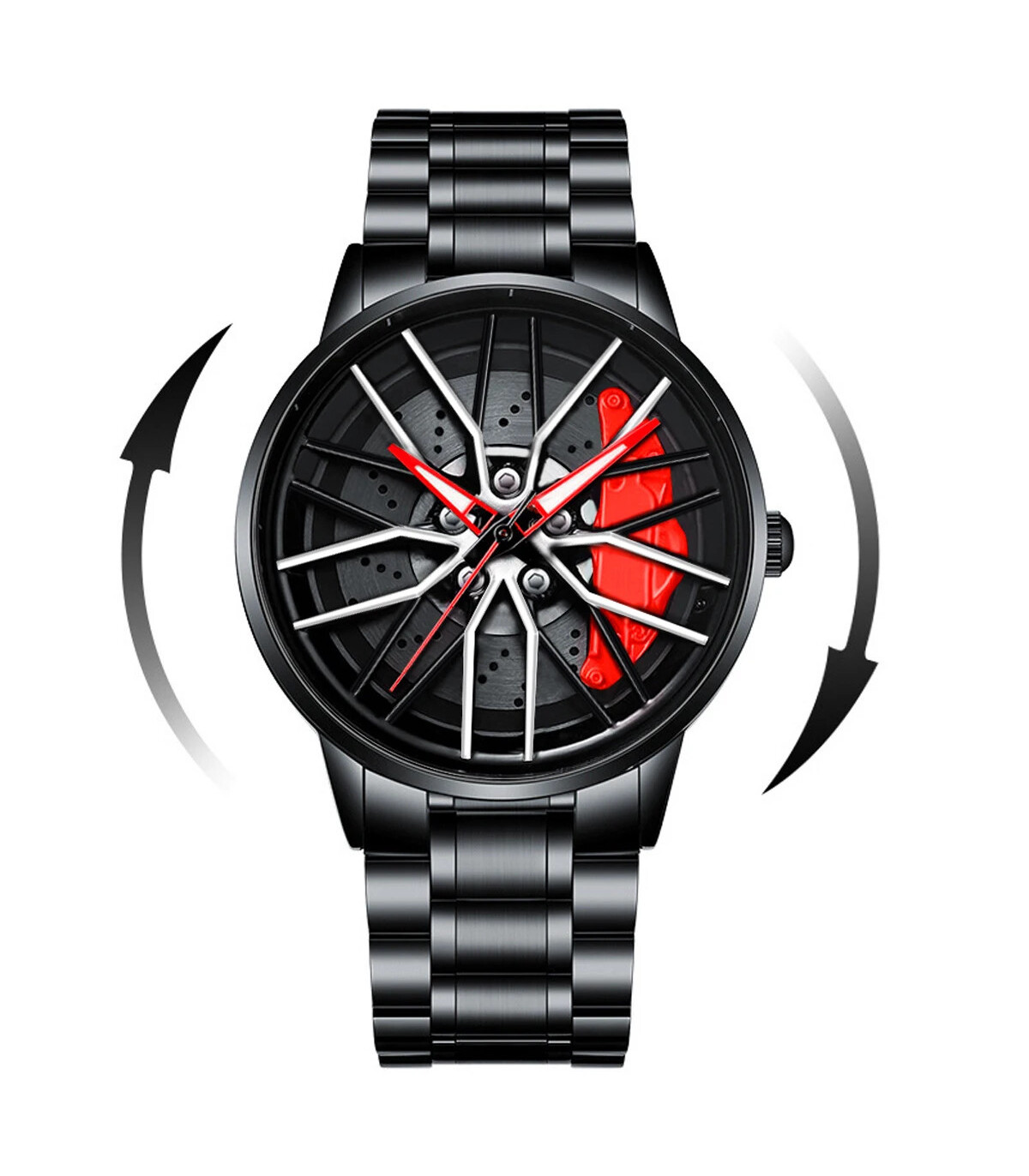 [LT03-HONG] Montre de voiture à cadran rotatif, mouvement à Quartz, en acier inoxydable, VA AV 