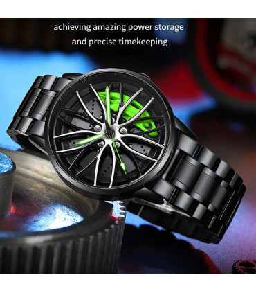 [LT03-LV] Montre de voiture à cadran rotatif, mouvement à Quartz, en acier inoxydable, VA AV VO