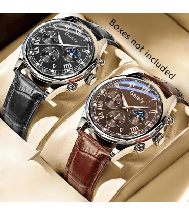 [Café] Ensemble de montres pour hommes d\'affaires, 2 pièces, tendance, rétro, polyvalent, à Qua