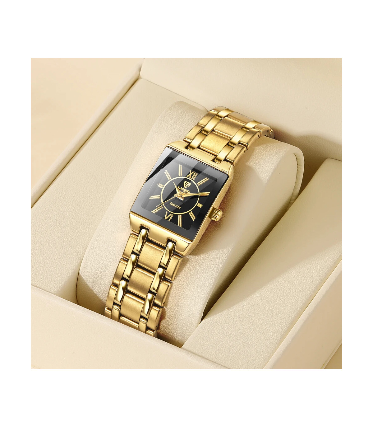 [Women Black] LIEBIG montres à Quartz de luxe pour femmes hommes montre d\'affaires conception S