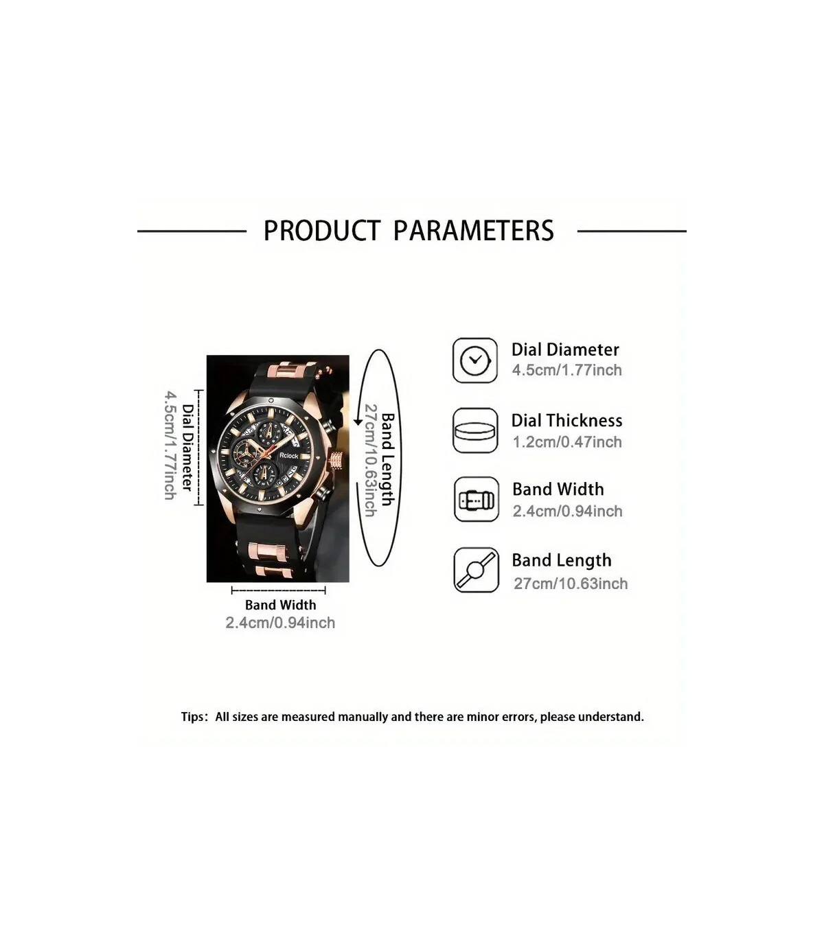 [Black silvery] [Montre à Quartz pour hommes de mode] 2 pièces montre de sport décontractée pou