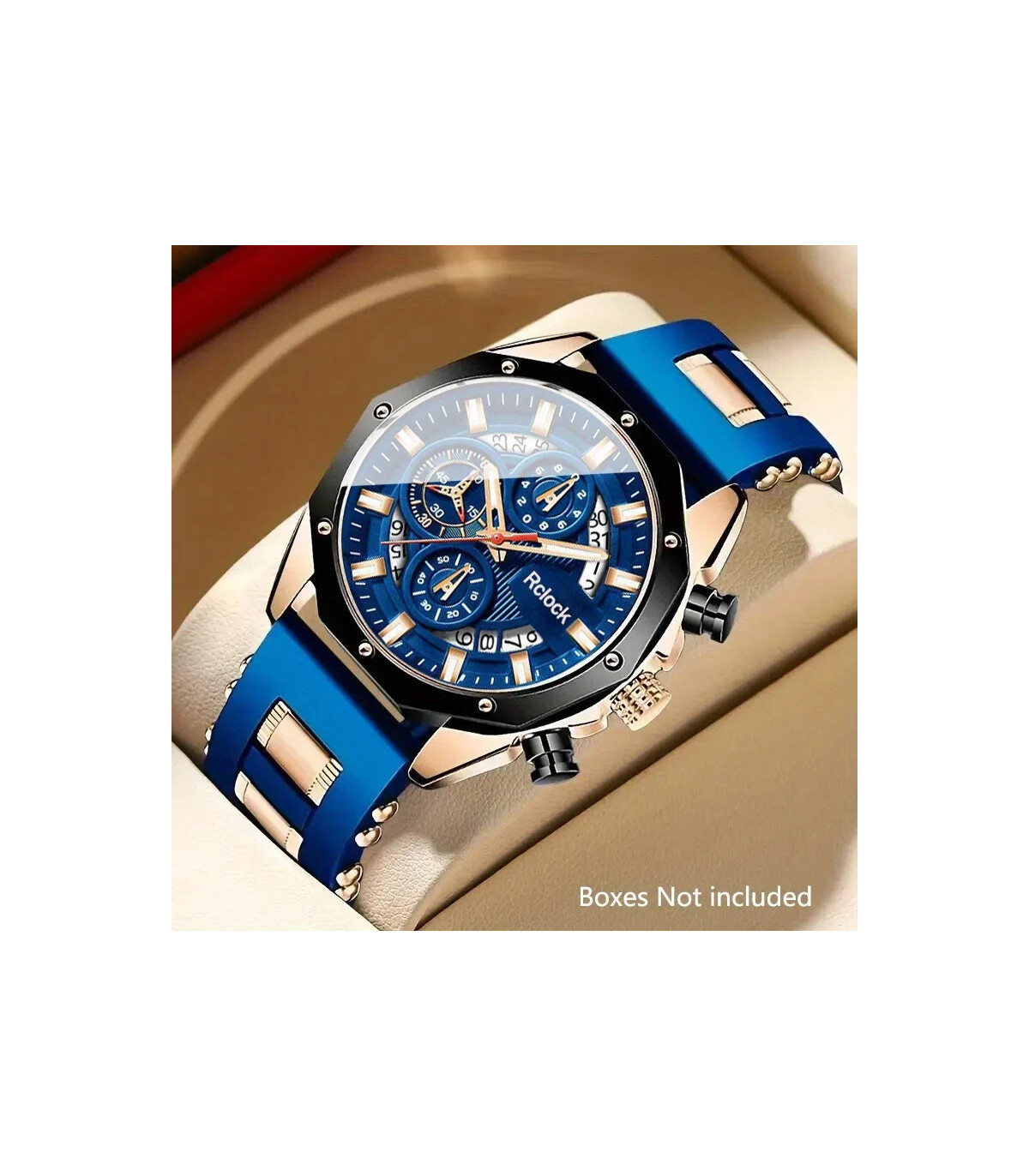 [Blue black rose] [Montre à Quartz pour hommes de mode] 2 pièces montre de sport décontractée p