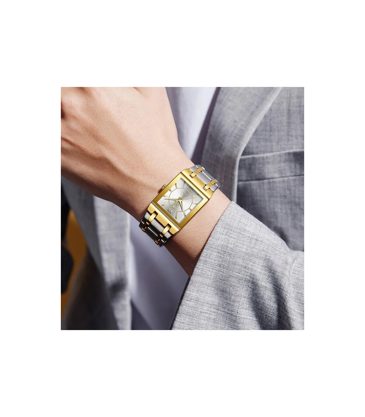 [Men Silver] LiEBIG luxe montres à Quartz doré pour femme fille mâle mode 30 m étanche femmes d