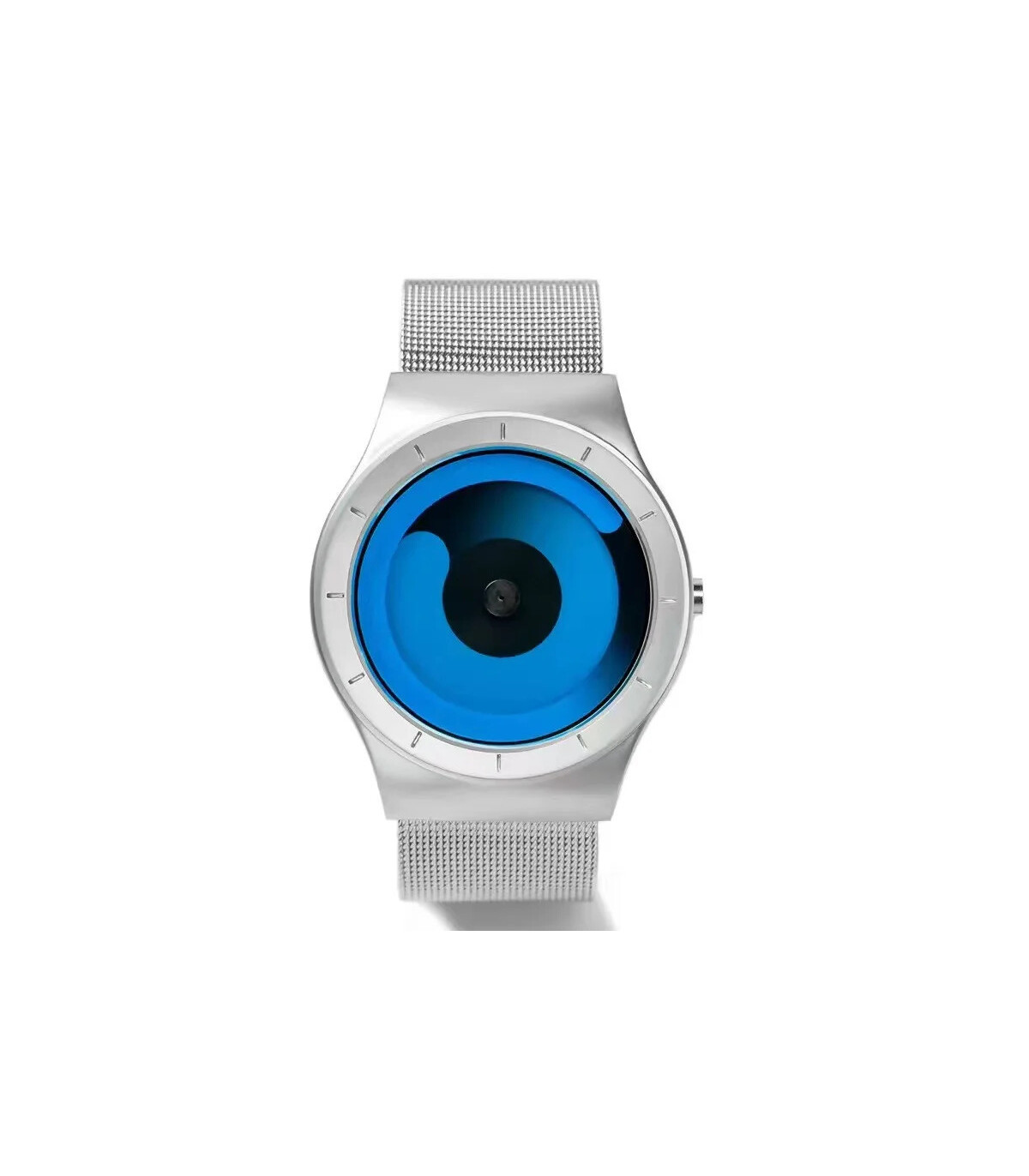[Black blue] Montre à quartz Vortex Pointless pour homme, style créatif, couple apprenant et vi