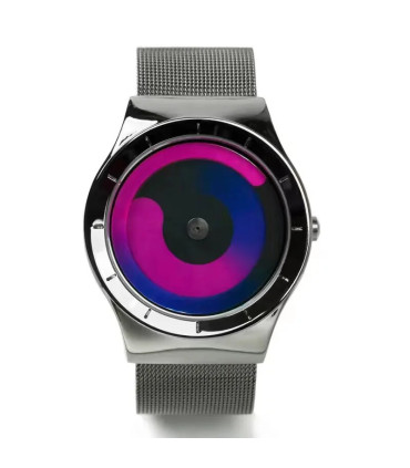 [Black blue] Montre à quartz Vortex Pointless pour homme, style créatif, couple apprenant et vi