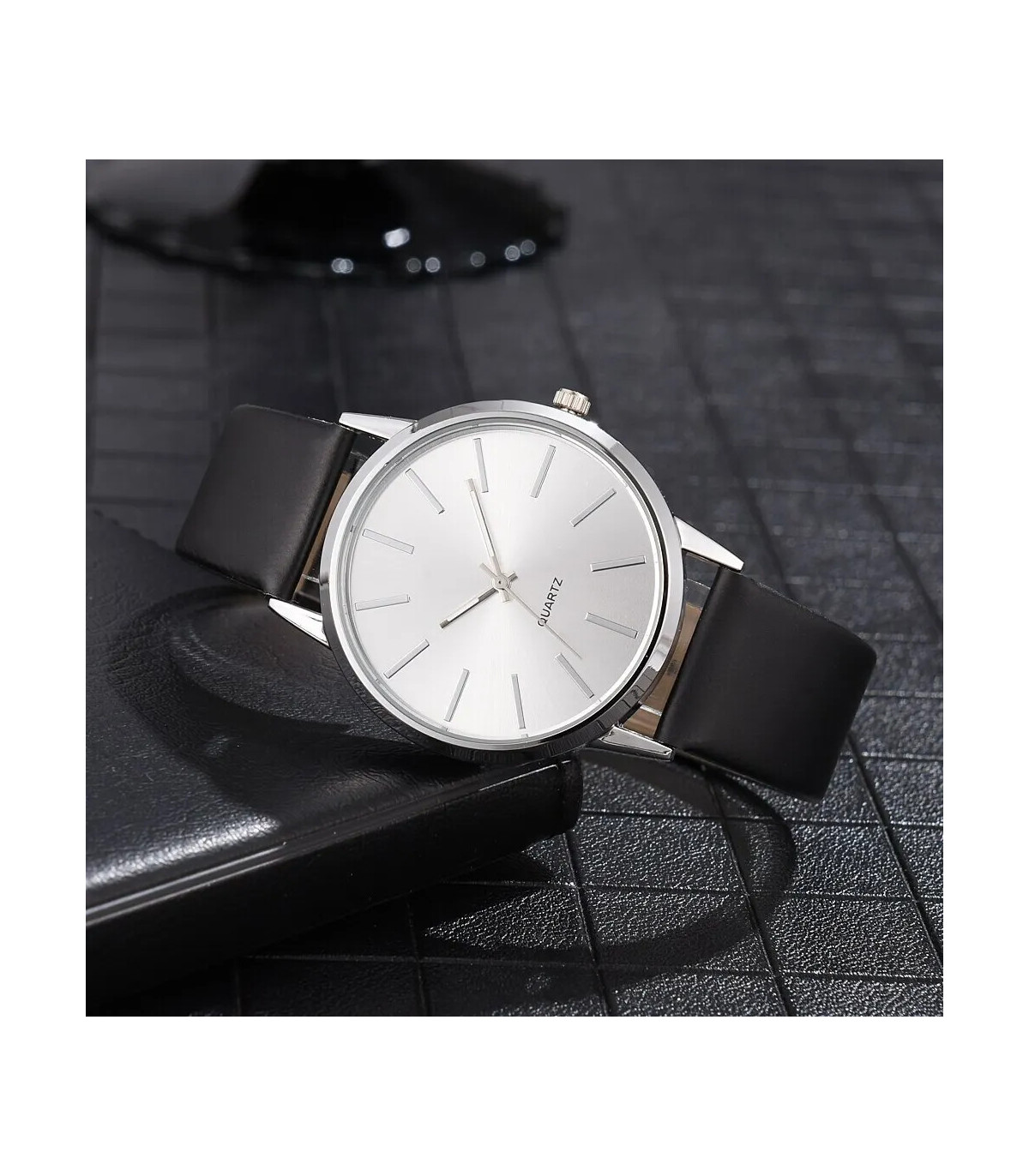 [Coffee White] Montre à Quartz décontractée pour hommes, marque de luxe, célèbre, horloge mascu