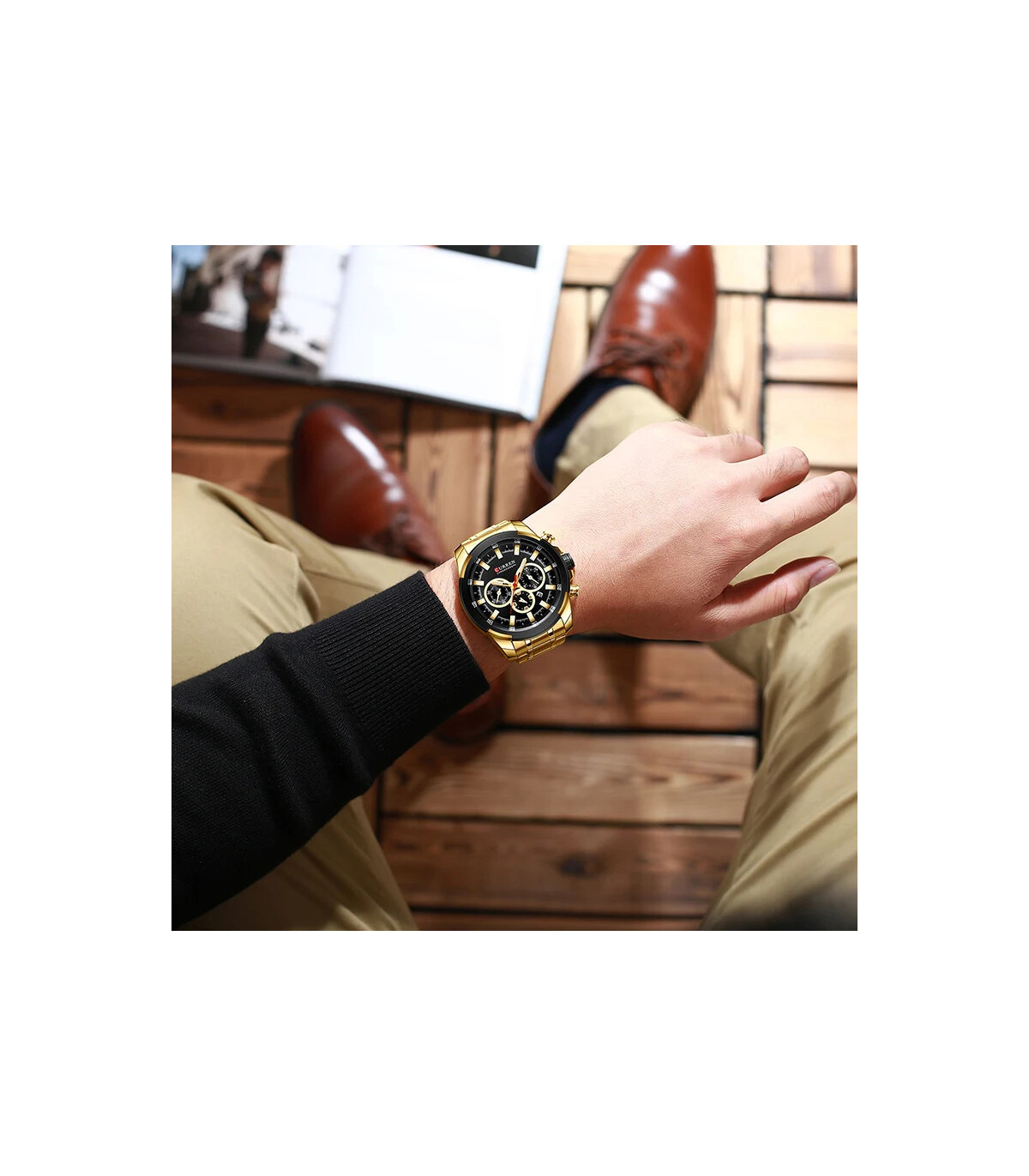 [G B] CURREN montres pour hommes Top marque grande montre de Sport de luxe hommes militaire en 