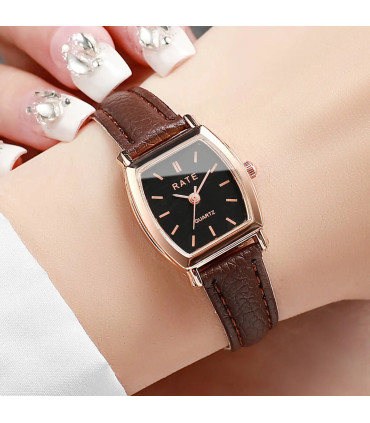 [B Without Box] Mode femmes montres décontracté petit cadran bracelet en cuir femmes montre à Q